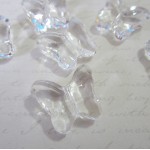 Clear Acrylic Butterfly Beads - 12